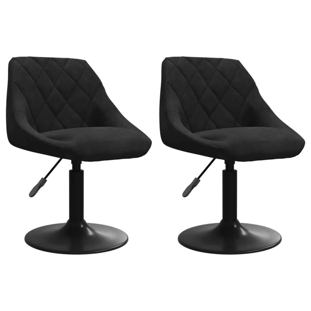 Dining Chairs 2 pcs. Swivel Black Velvet