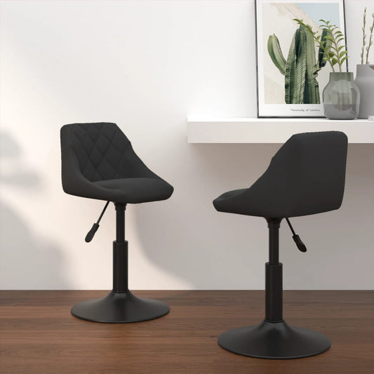 Dining Chairs 2 pcs. Swivel Black Velvet