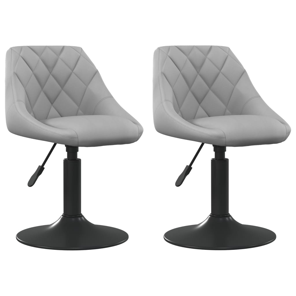 Dining Chairs 2 pcs. Swivel Light Grey Velvet