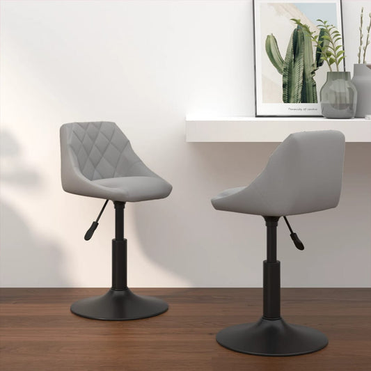 Dining Chairs 2 pcs. Swivel Light Grey Velvet