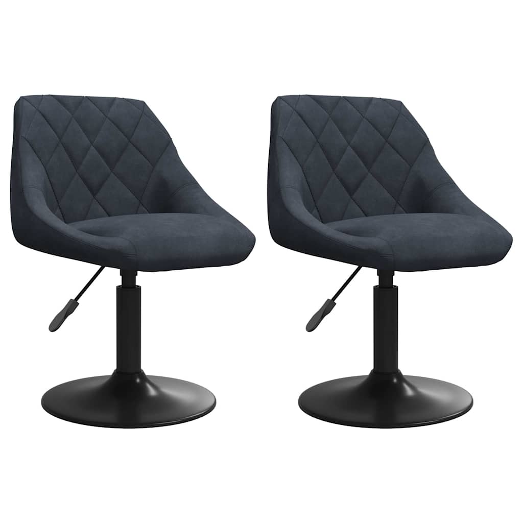 Dining Chairs 2 pcs. Swivel Dark Grey Velvet