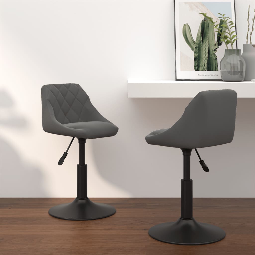 Dining Chairs 2 pcs. Swivel Dark Grey Velvet