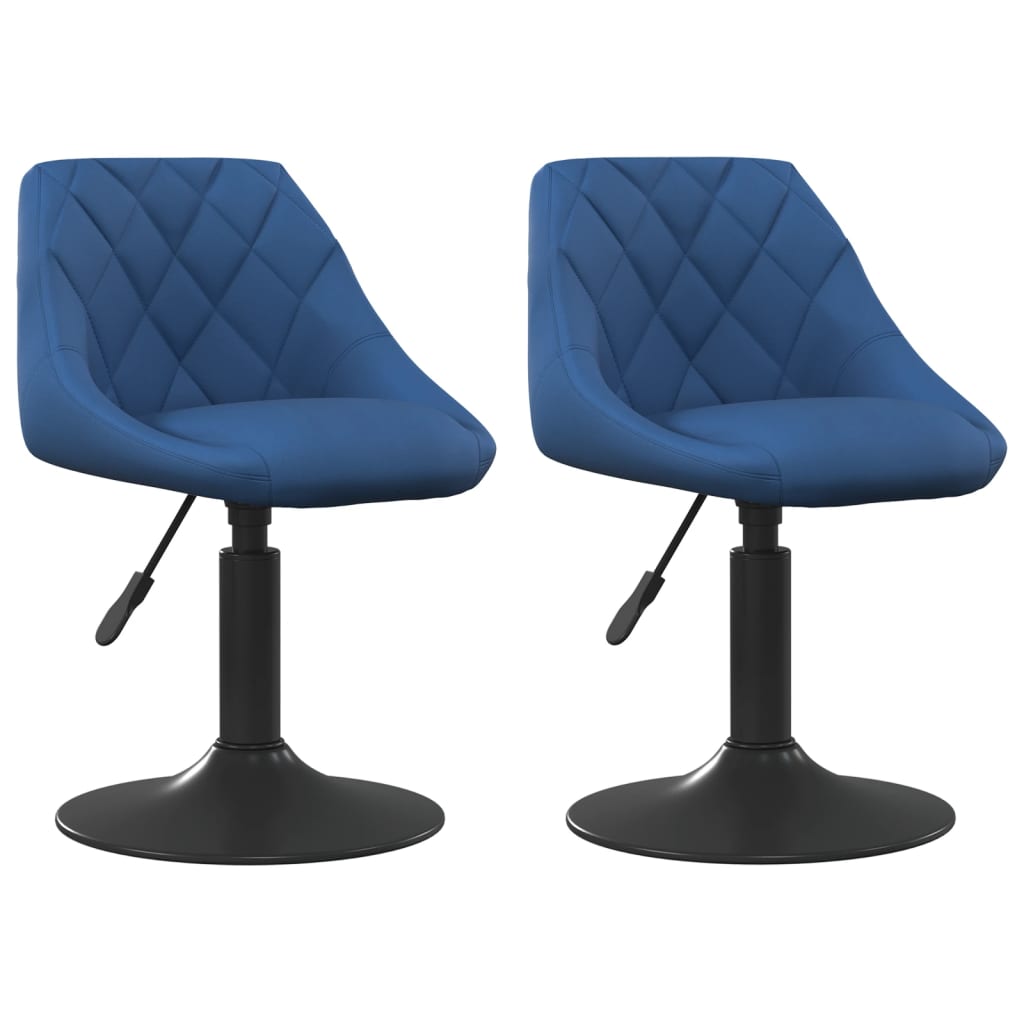 Dining Chairs 2 pcs. Swivel Blue Velvet