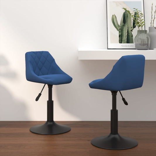 Dining Chairs 2 pcs. Swivel Blue Velvet