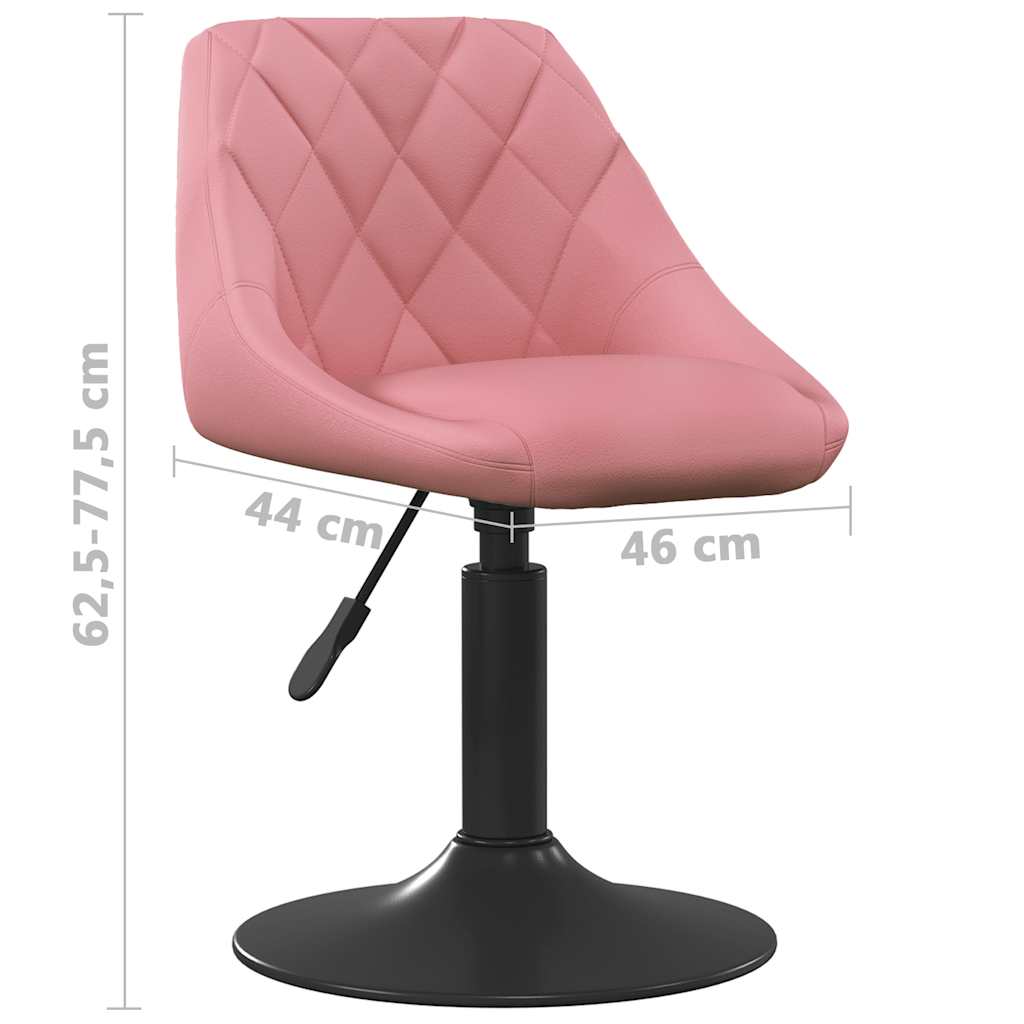 Dining Chairs 2 pcs. Swivel Pink Velvet