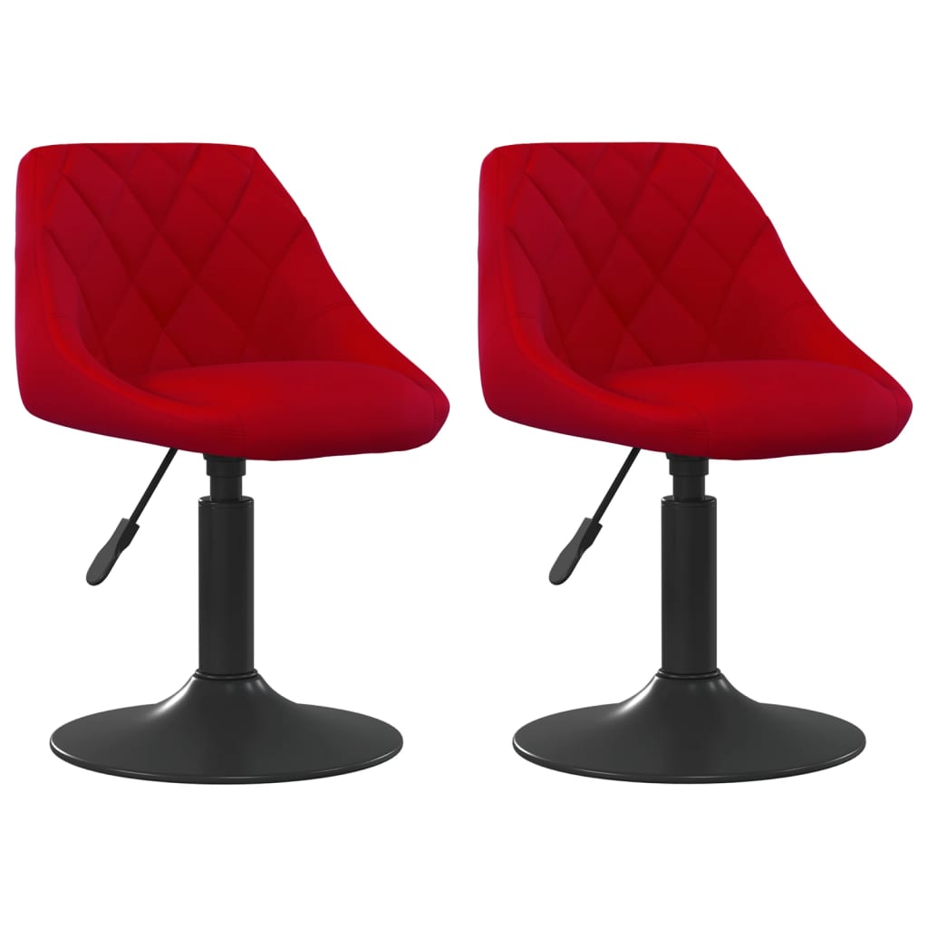 Dining Chairs 2 pcs. Swivel Wine Red Velvet