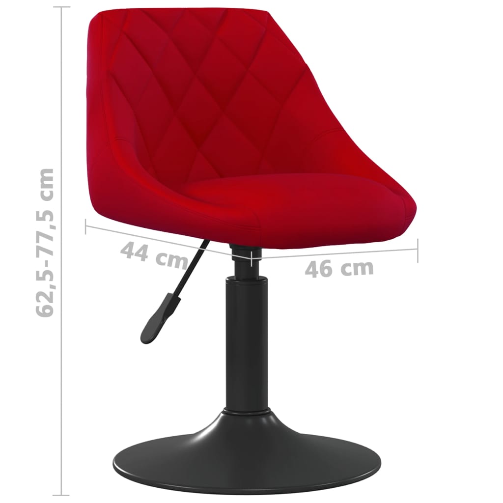 Dining Chairs 2 pcs. Swivel Wine Red Velvet