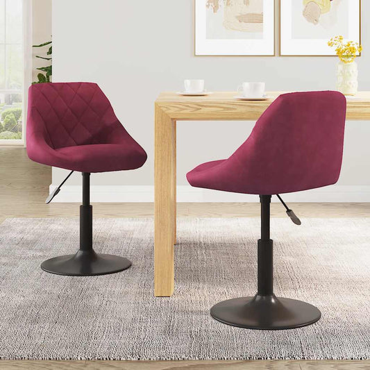 Dining Chairs 2 pcs. Swivel Wine Red Velvet