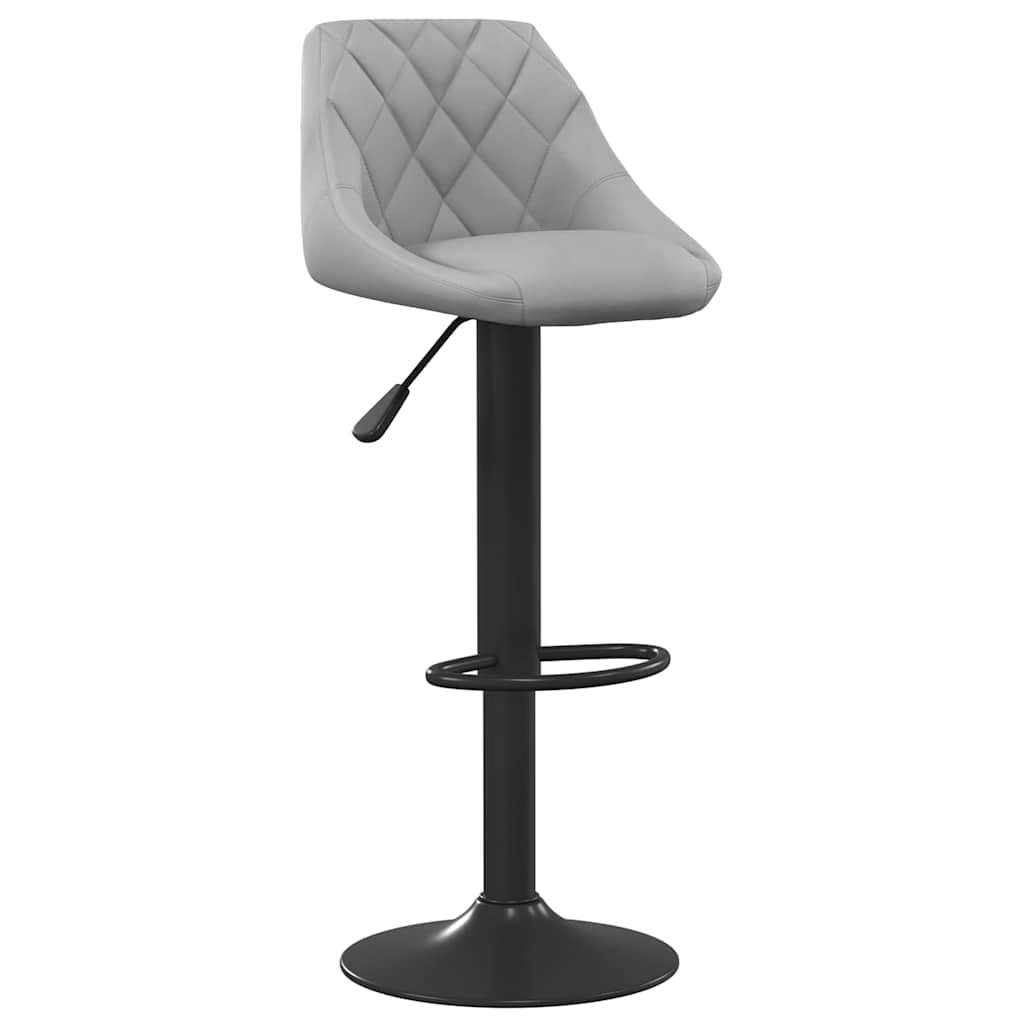 Barhocker 2 Stk. Hellgrau Samt