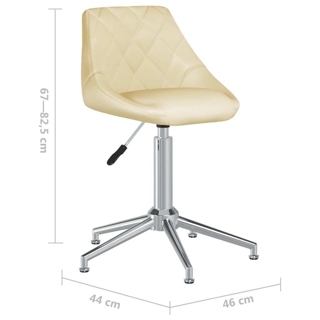 Bürostuhl Drehbar Creme Kunstleder