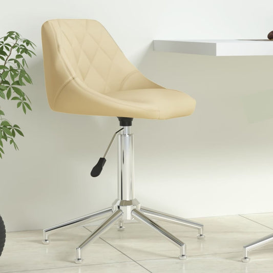 Bürostuhl Drehbar Creme Kunstleder