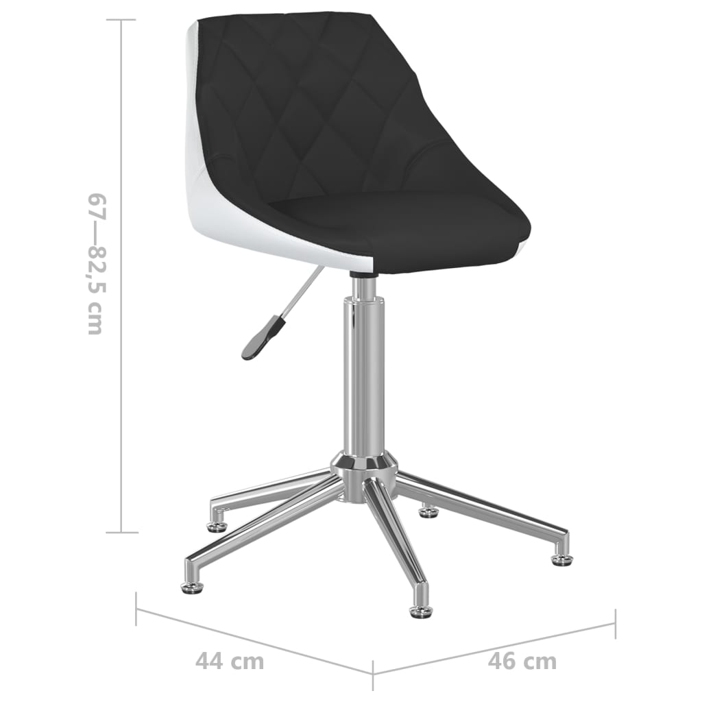 Bürostuhl Drehbar Schwarz und Weiß Kunstleder