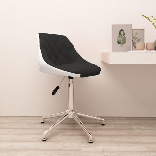Bürostuhl Drehbar Schwarz und Weiß Kunstleder
