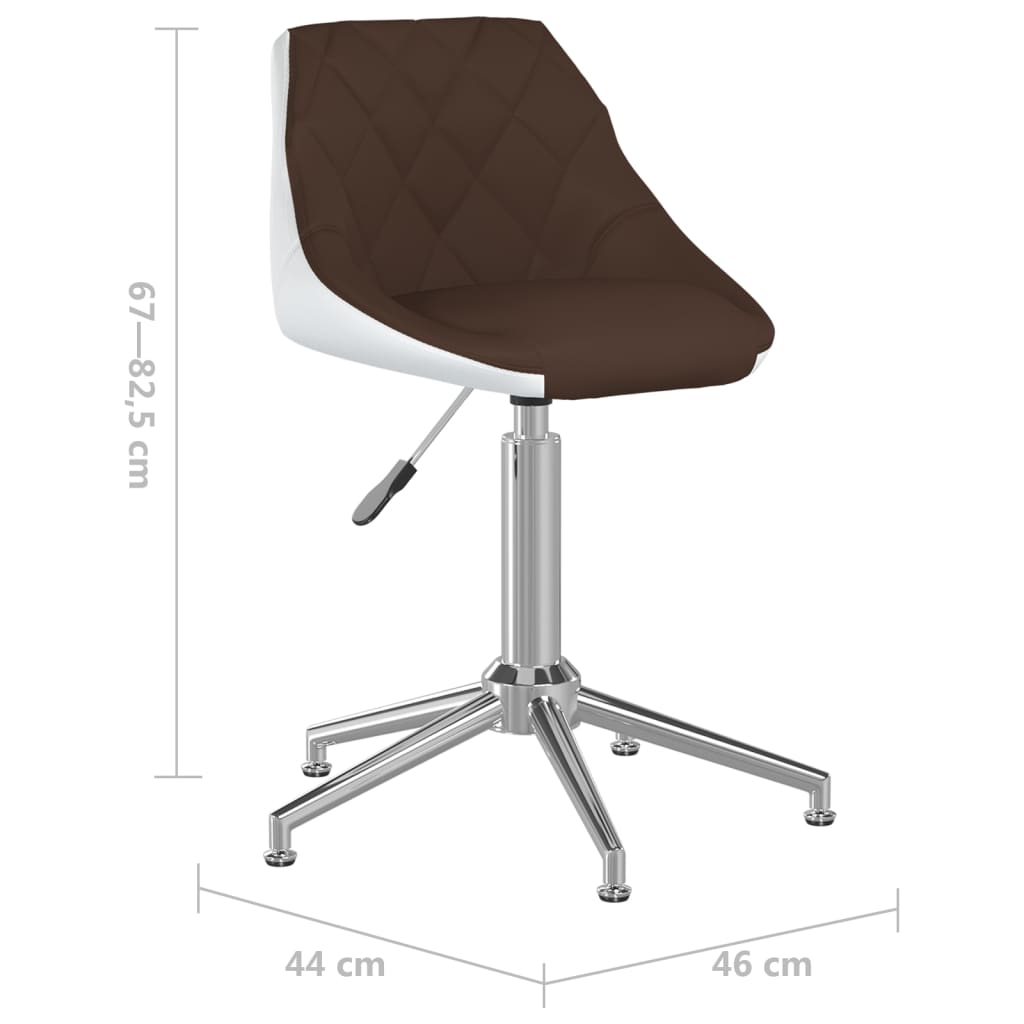 Bürostuhl Drehbar Braun und Weiß Kunstleder