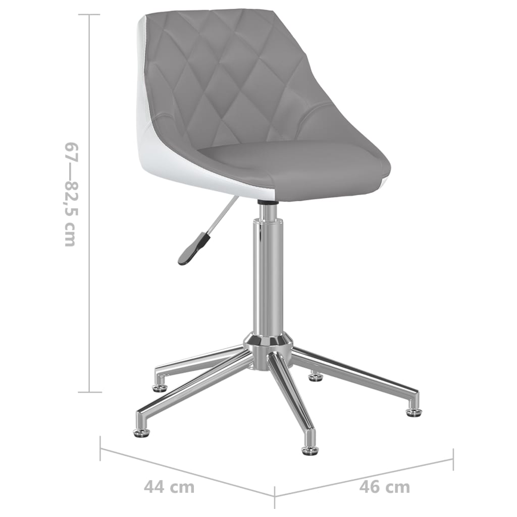 Bürostuhl Drehbar Grau und Weiß Kunstleder