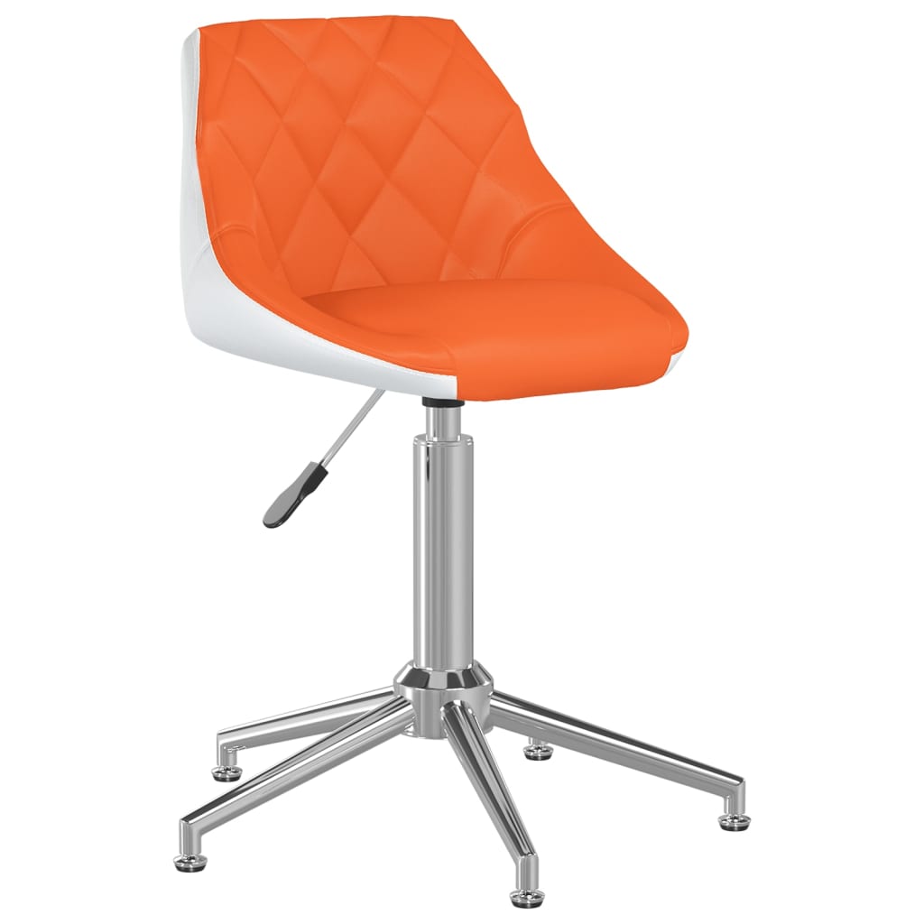 Bürostuhl Drehbar Orange und Weiß Kunstleder