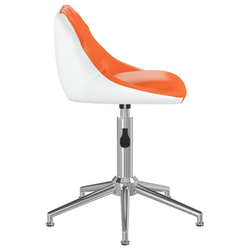 Bürostuhl Drehbar Orange und Weiß Kunstleder