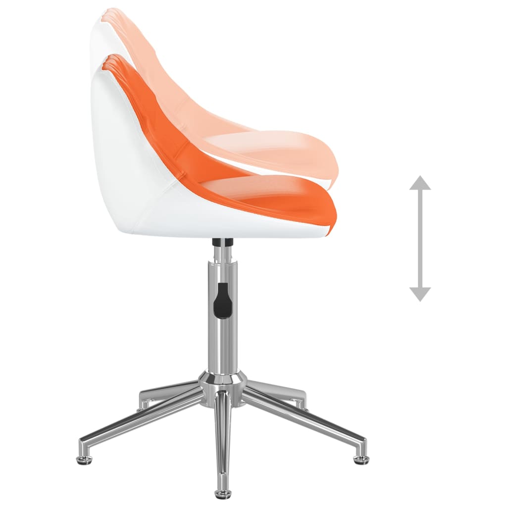 Bürostuhl Drehbar Orange und Weiß Kunstleder