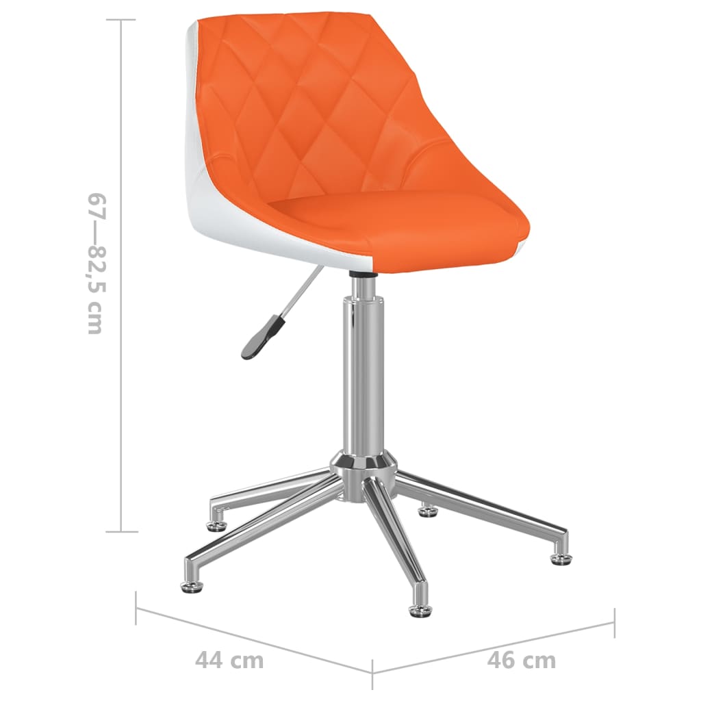 Bürostuhl Drehbar Orange und Weiß Kunstleder