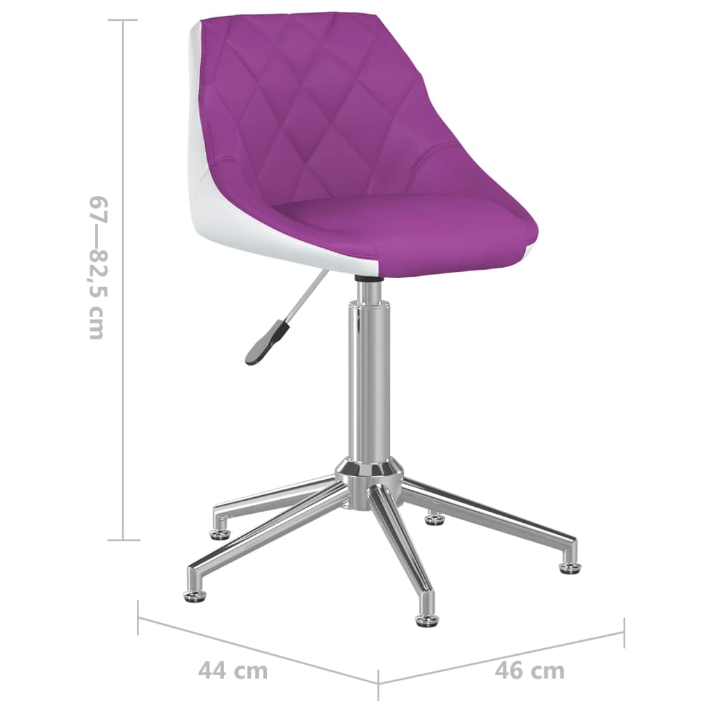 Bürostuhl Drehbar Lila und Weiß Kunstleder