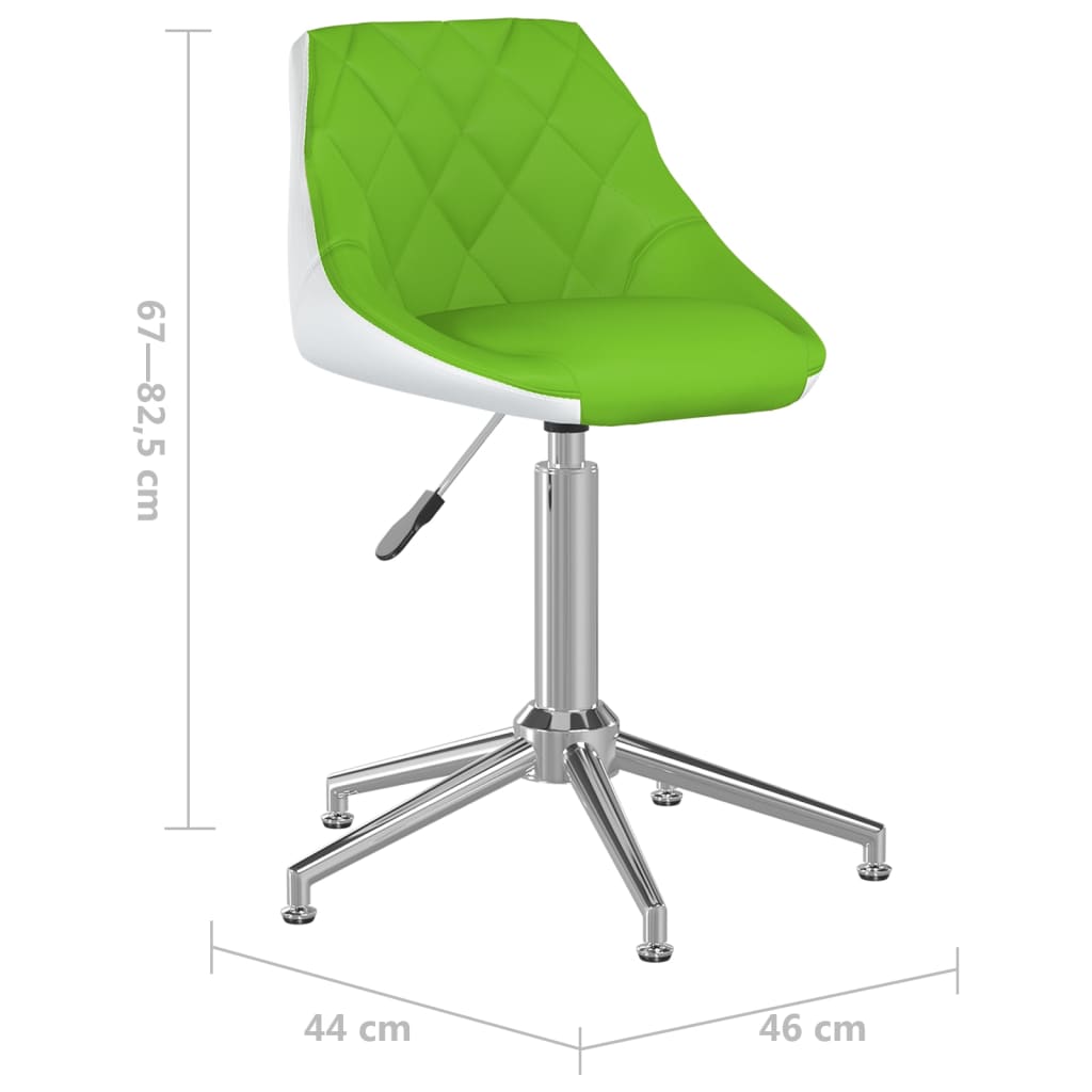 Bürostuhl Drehbar Grün und Weiß Kunstleder