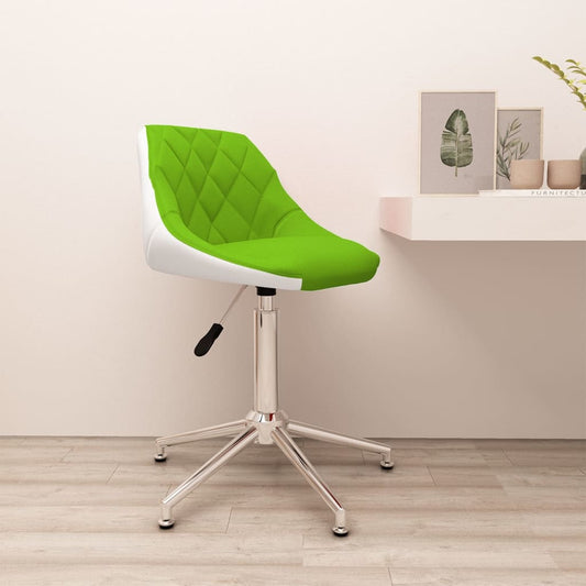 Bürostuhl Drehbar Grün und Weiß Kunstleder
