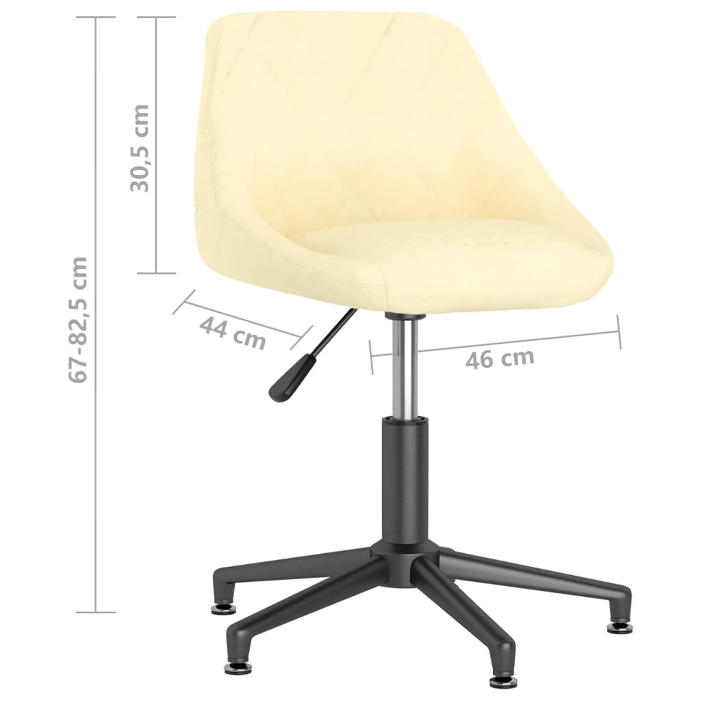 Bürostuhl Drehbar Creme Samt