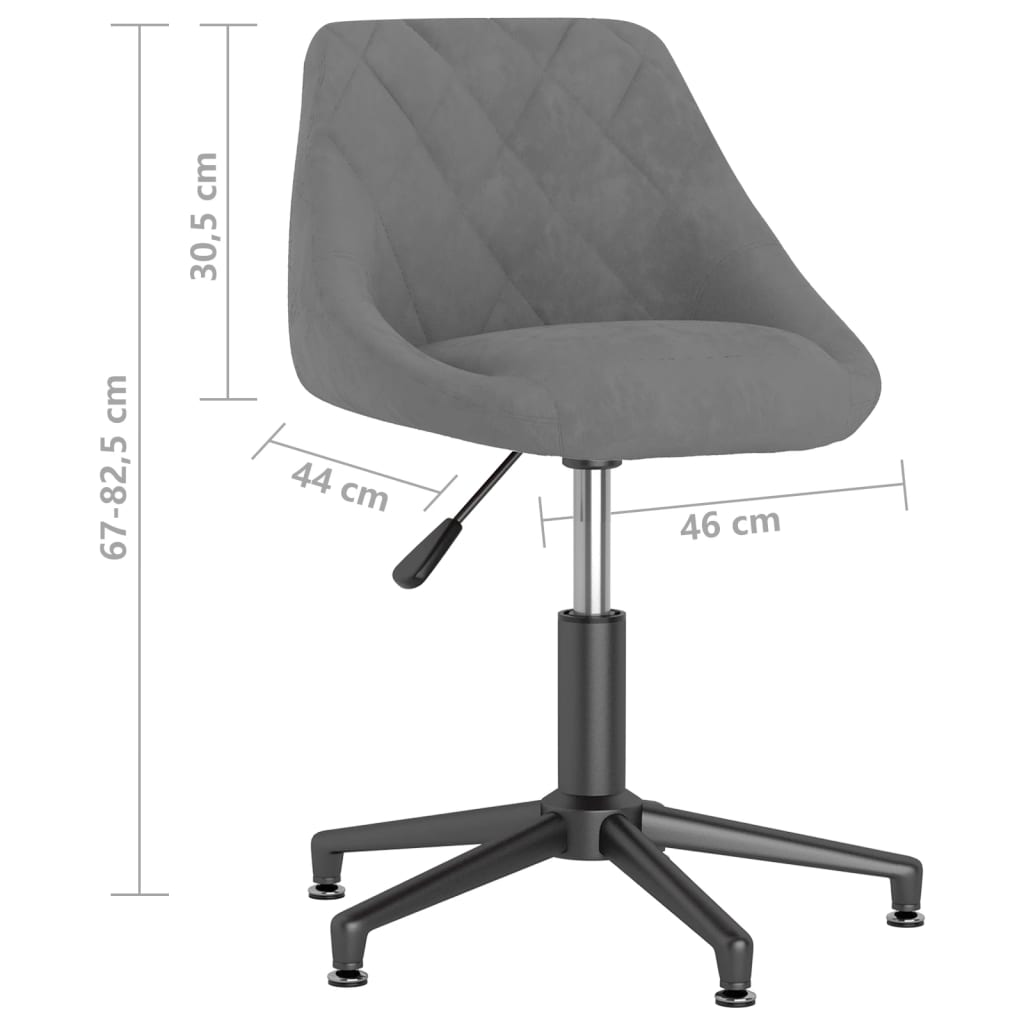Bürostuhl Drehbar Hellgrau Samt