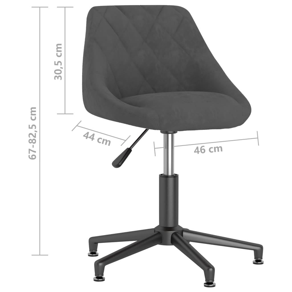 Bürostuhl Drehbar Dunkelgrau Samt