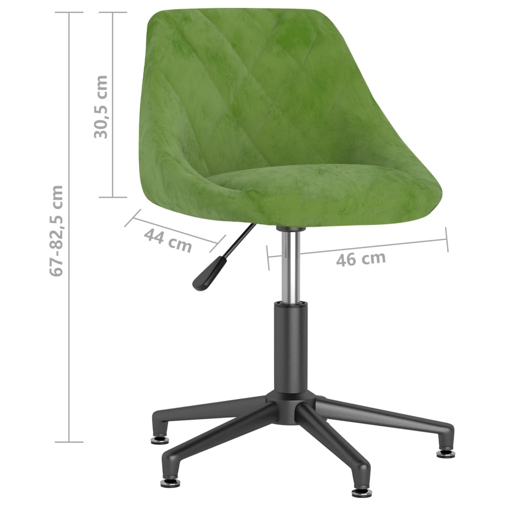 Bürostuhl Drehbar Hellgrün Samt