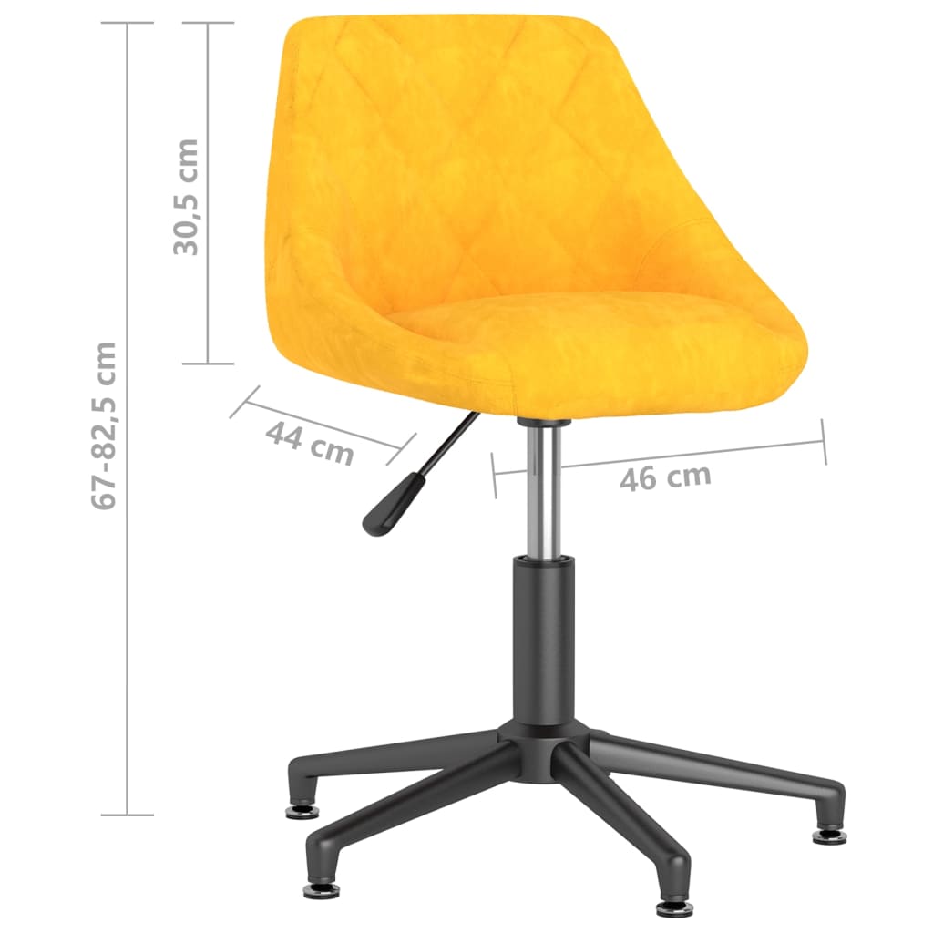 Bürostuhl Drehbar Senfgelb Samt