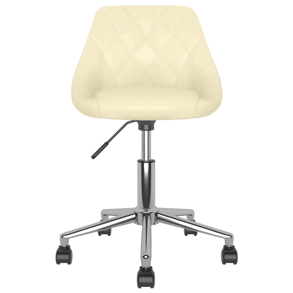Bürostuhl Drehbar Creme Kunstleder