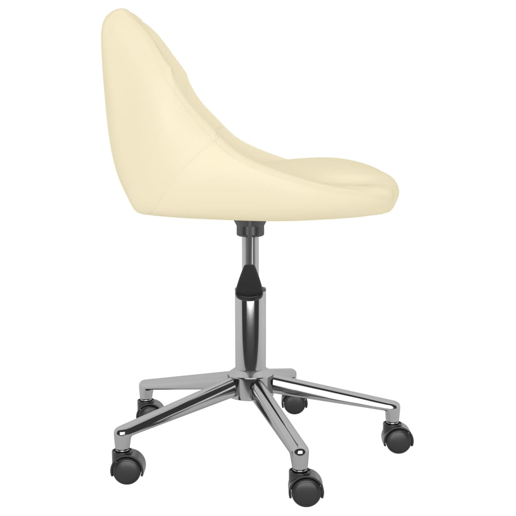 Bürostuhl Drehbar Creme Kunstleder