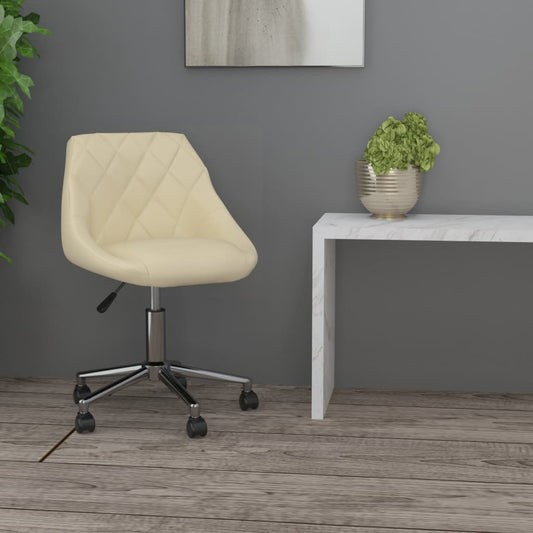 Bürostuhl Drehbar Creme Kunstleder