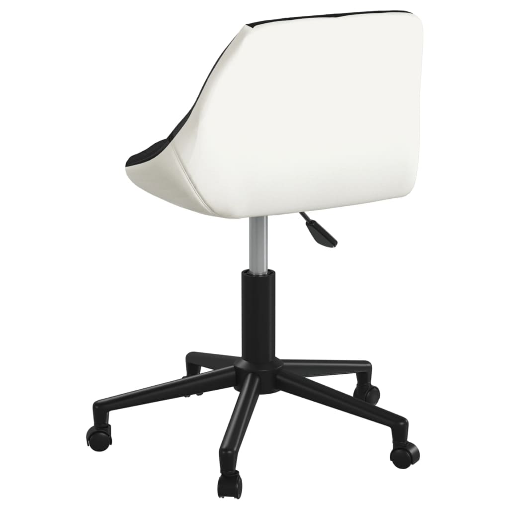 Bürostuhl Drehbar Schwarz und Weiß Kunstleder