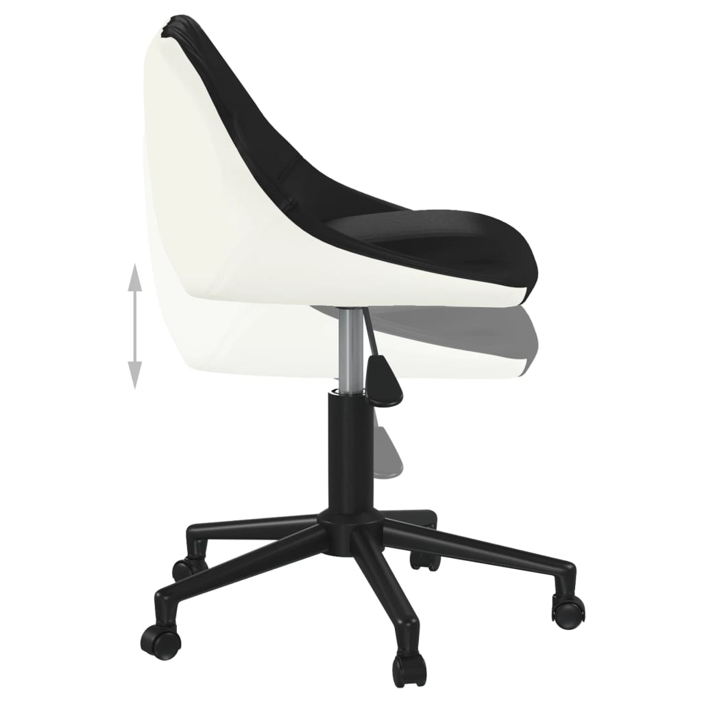 Bürostuhl Drehbar Schwarz und Weiß Kunstleder