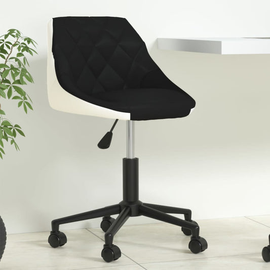 Bürostuhl Drehbar Schwarz und Weiß Kunstleder