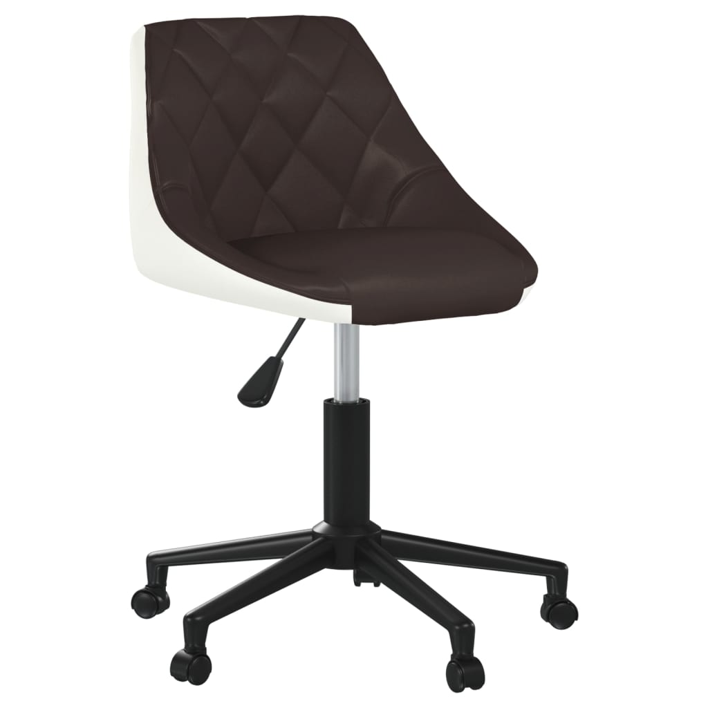 Bürostuhl Drehbar Braun und Weiß Kunstleder