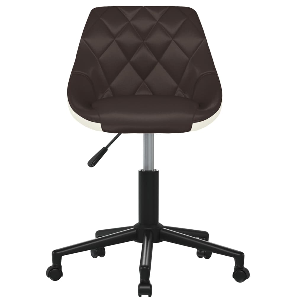 Bürostuhl Drehbar Braun und Weiß Kunstleder