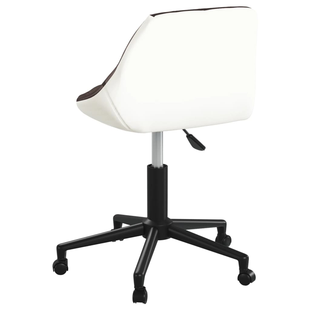 Bürostuhl Drehbar Braun und Weiß Kunstleder