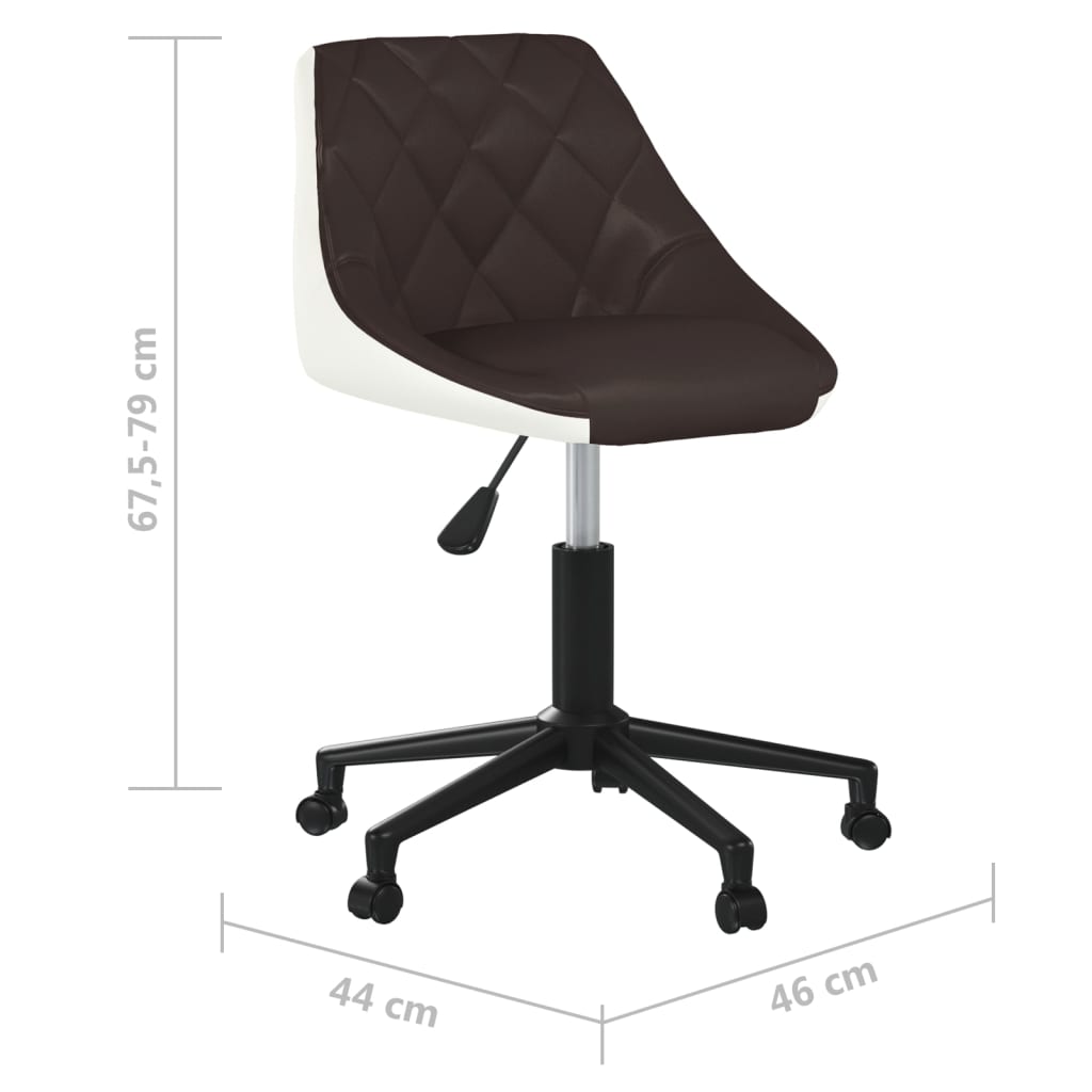 Bürostuhl Drehbar Braun und Weiß Kunstleder