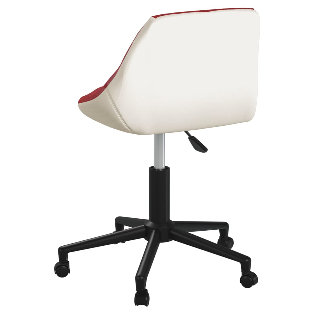 Bürostuhl Drehbar Weinrot und Weiß Kunstleder