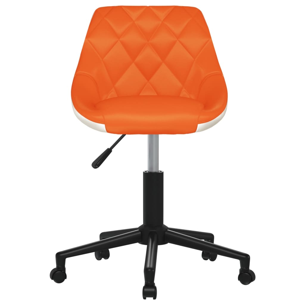 Bürostuhl Drehbar Orange und Weiß Kunstleder