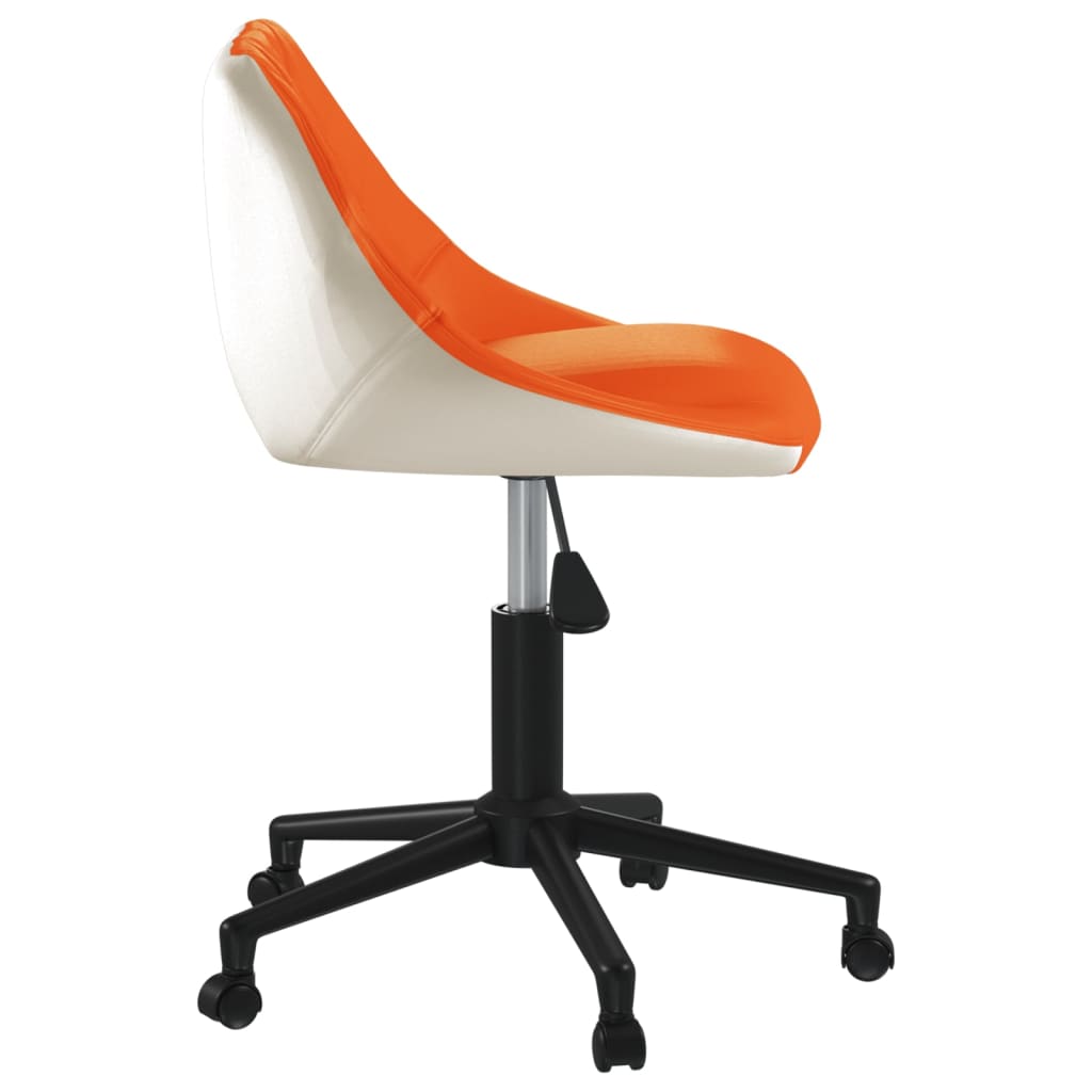 Bürostuhl Drehbar Orange und Weiß Kunstleder