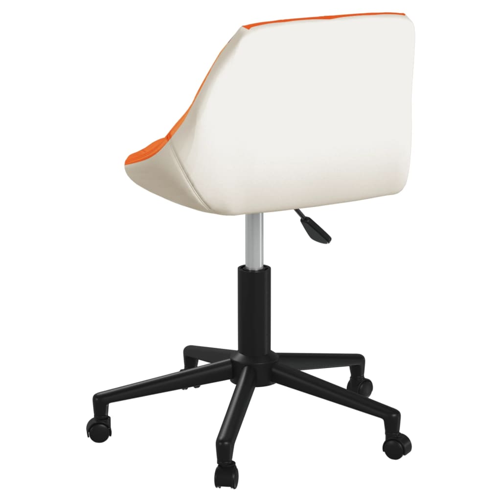 Bürostuhl Drehbar Orange und Weiß Kunstleder