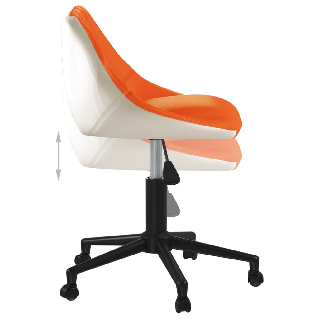 Bürostuhl Drehbar Orange und Weiß Kunstleder