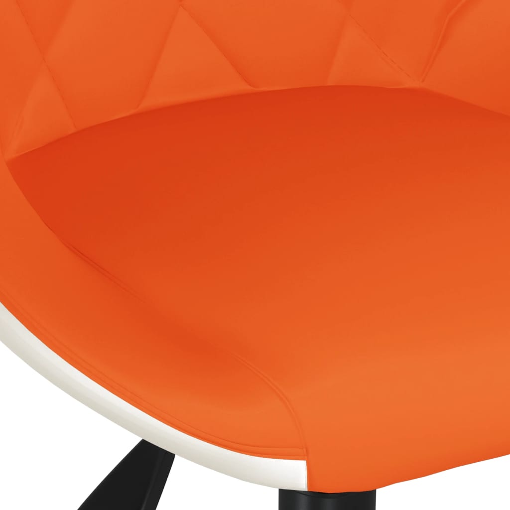 Bürostuhl Drehbar Orange und Weiß Kunstleder
