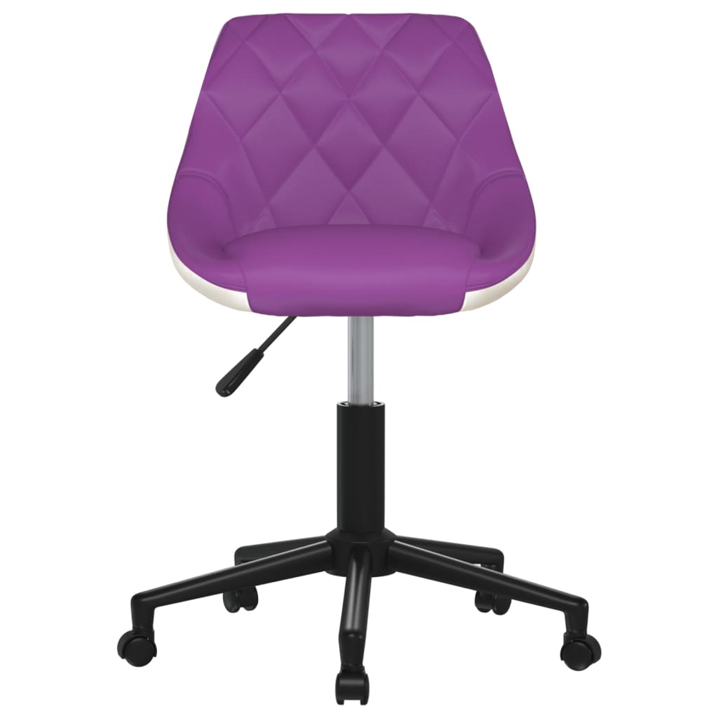 Bürostuhl Drehbar Lila und Weiß Kunstleder