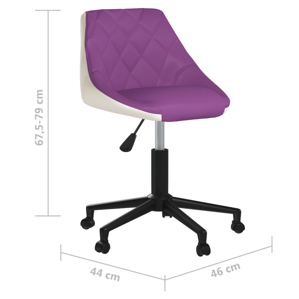 Bürostuhl Drehbar Lila und Weiß Kunstleder