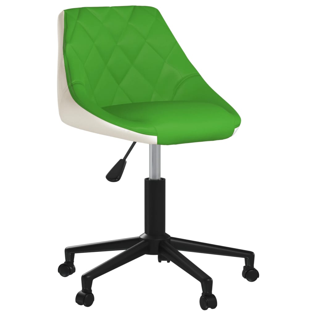 Bürostuhl Drehbar Grün und Weiß Kunstleder